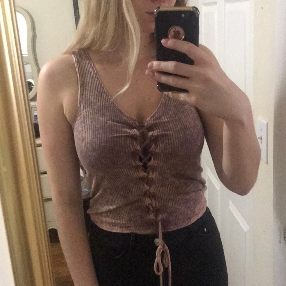 Maroon Distressed Tank